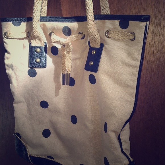 J. Crew Handbags - J Crew canvas polka tote J. Crew Handbags - J Crew canvas polka tote